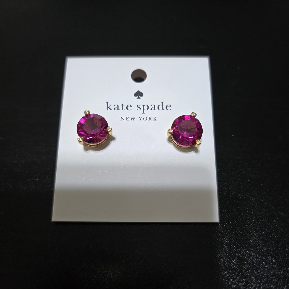 Kate Spade Fuchsia Stud Earrings, Brand New with Tags! - Picture 2 of 2
